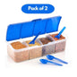 4-in-1 Spice Vault with Measuring Spoons and Airtight Lid Pack of 2